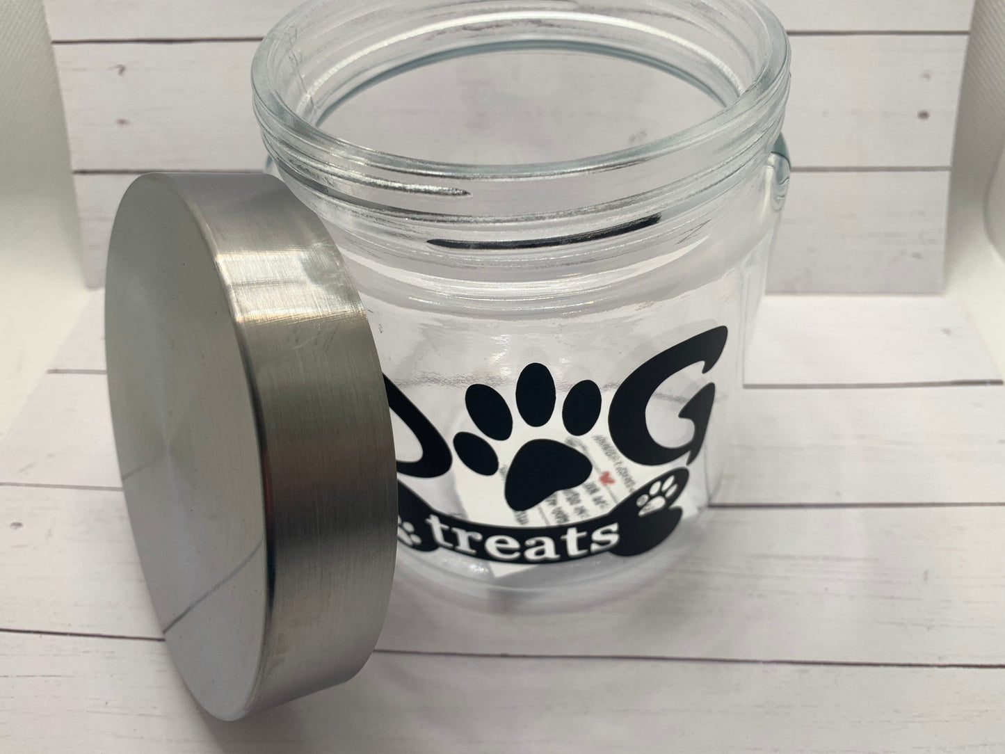 Dog treats glass decorative jar