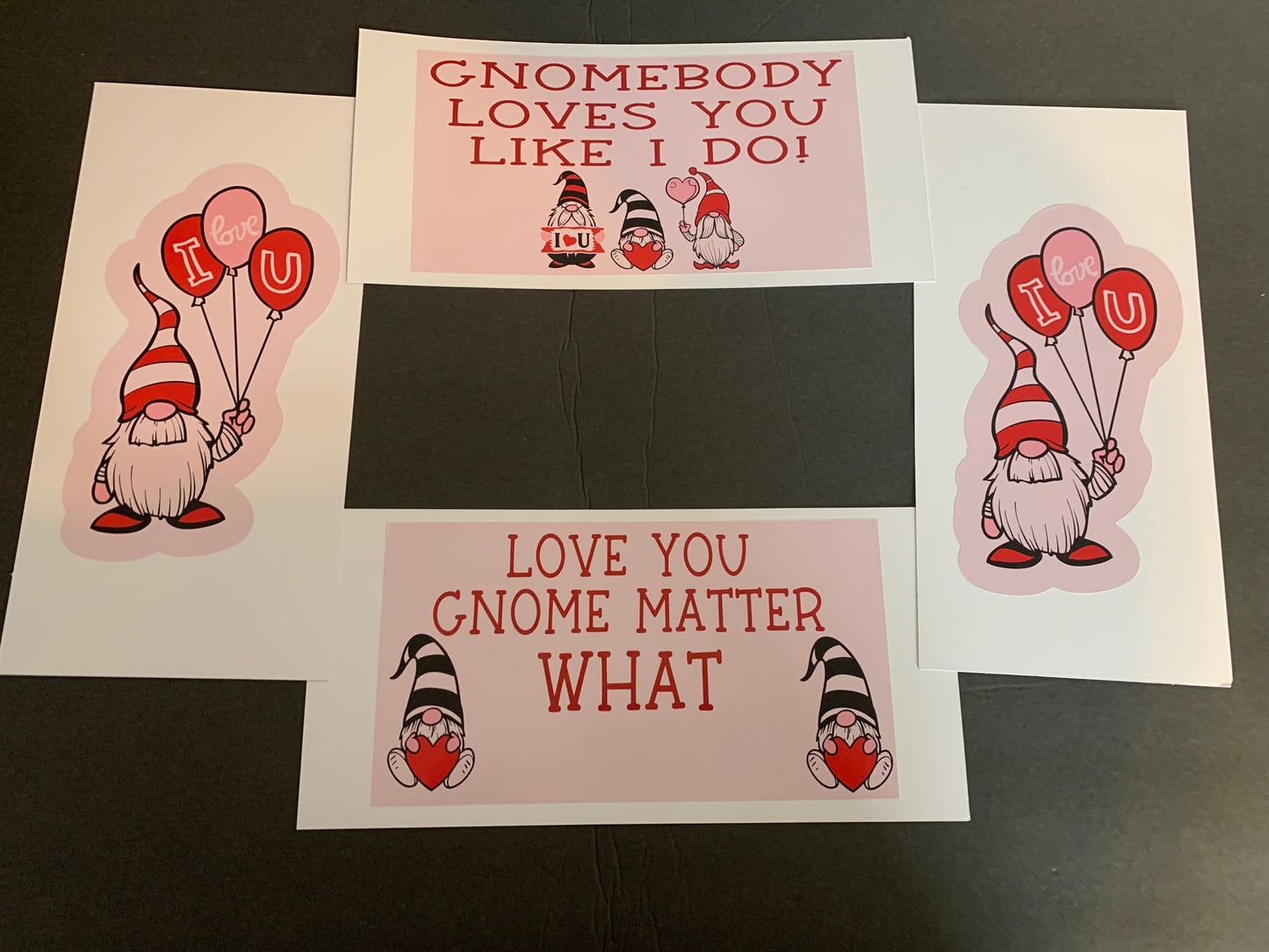 Gnome/love themed care package box decor/stickers/labels - Valentines Day - perfect for college students and loved ones