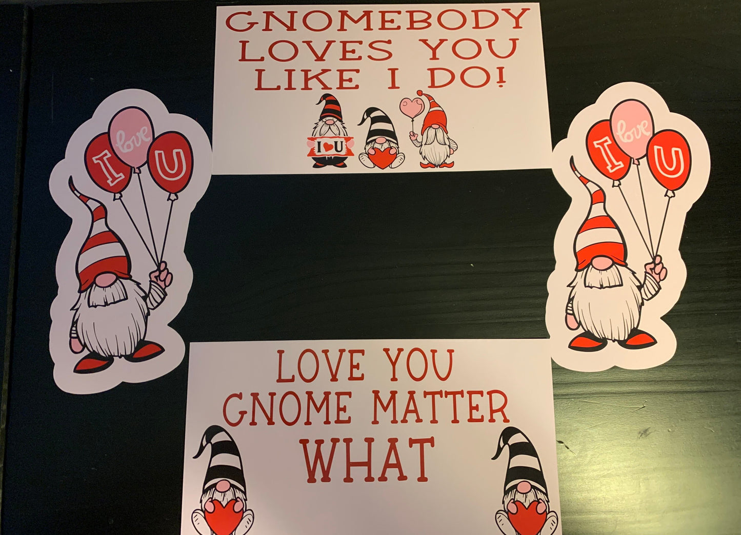 Gnome/love themed care package box decor/stickers/labels - Valentines Day - perfect for college students and loved ones