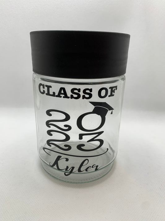 Personalized graduation gift jar - party decor, keepsake gift, centerpiece- class of 2023/2024- candy jar, money holder