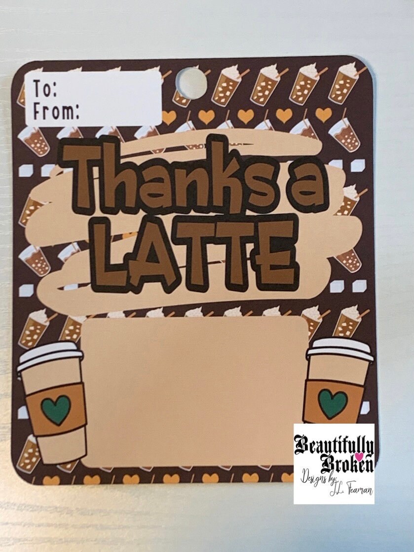 Employee appreciation, Teacher appreciation card, gift card holder, thank you card, coffee themed, thanks a latte, great teacher gift,