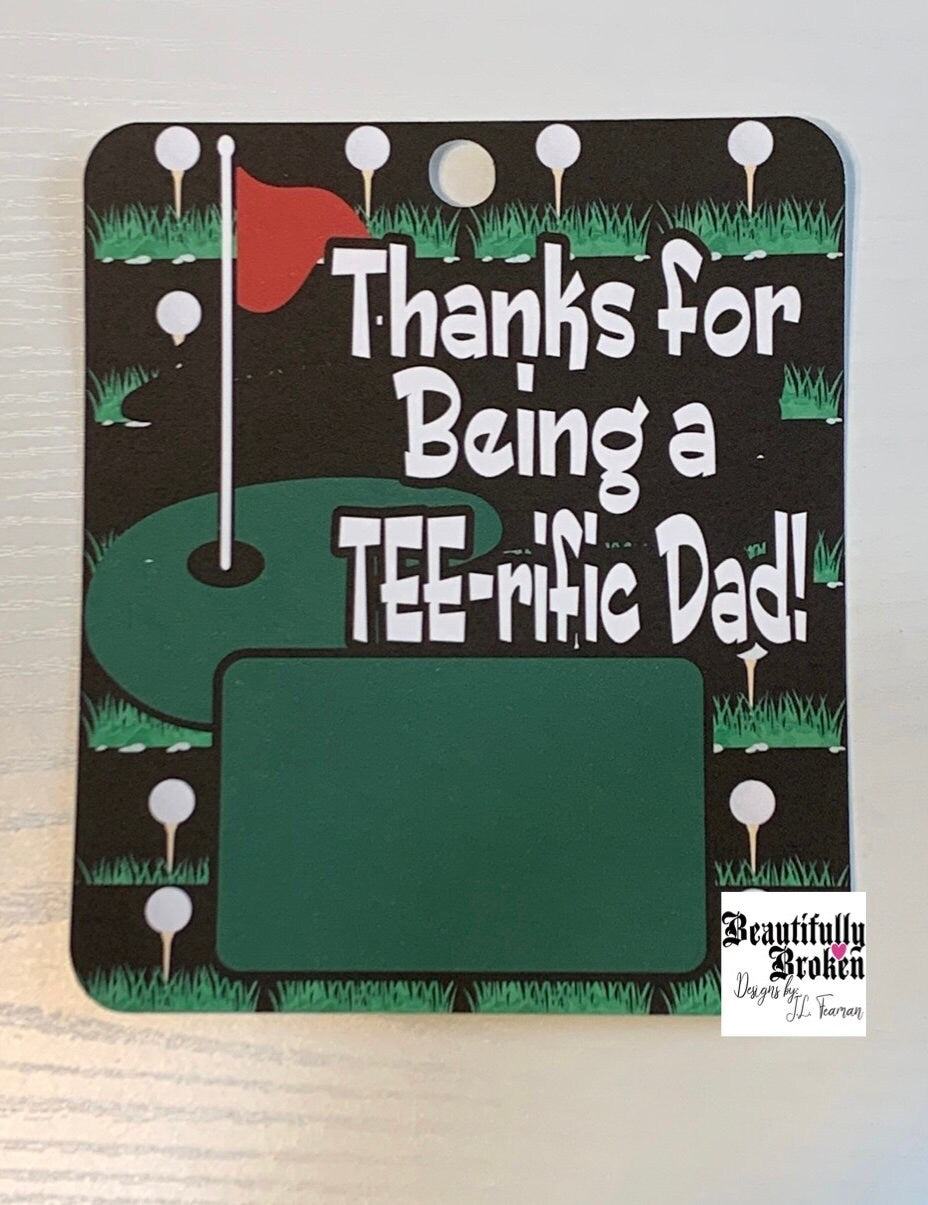 Father’s Day, golf, golf course, gift card holder, happy Father’s Day card, pun card, tee-rific dad