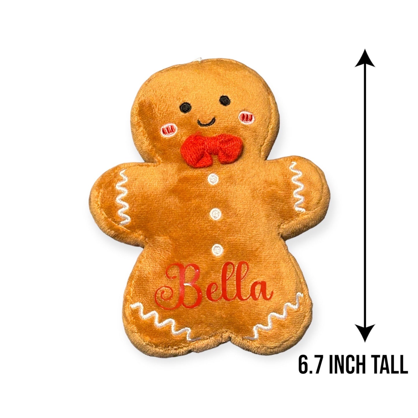 Personalized Gingerbread man- plush gift, name, holiday, pillow, Christmas gift,