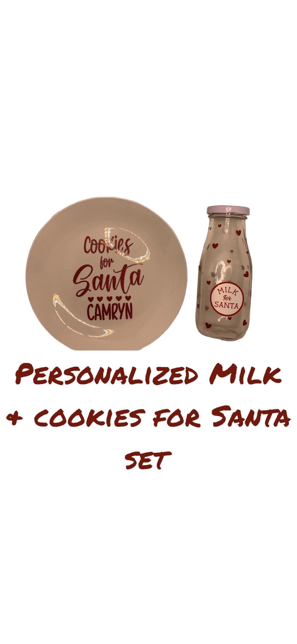 Christmas Milk Jug and Cookies for Santa Gift Set for Christmas Eve. Perfect to keep the magic going for any child!