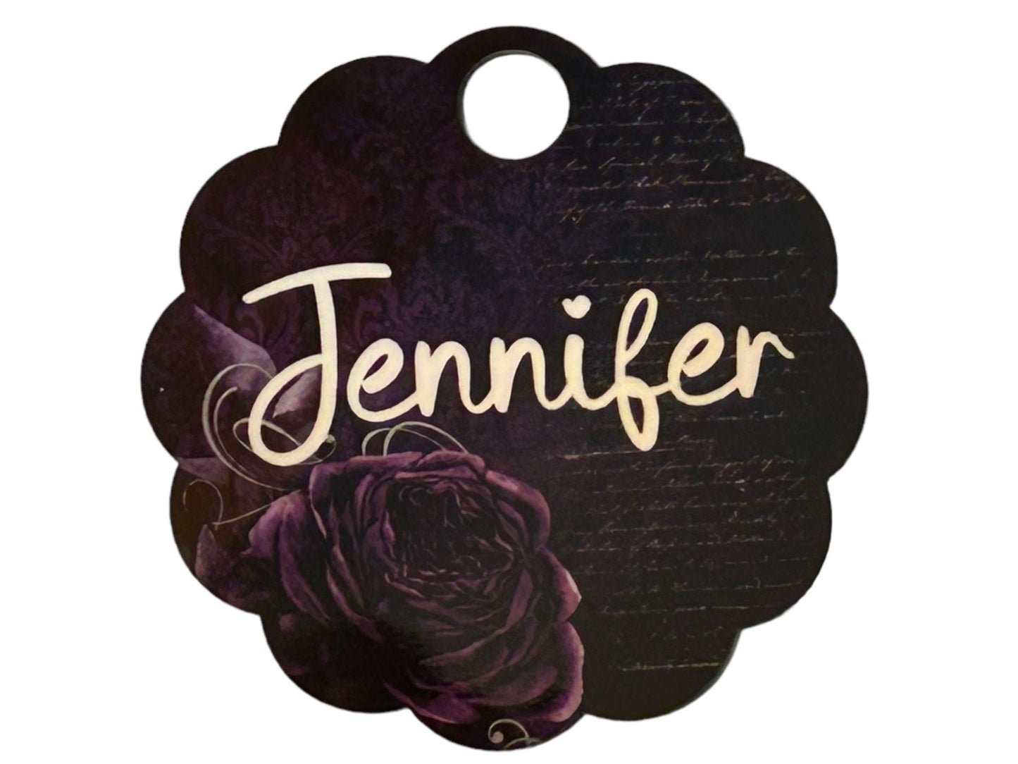 Personalized name plate tumbler topper, 40 oz lid topper, heart design, purple roses, gothic