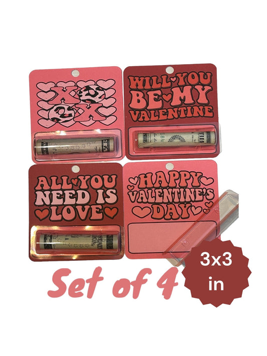 Valentine’s Day mini money cards-  Valentine’s Day gift. Money not included. Sold as set of 4