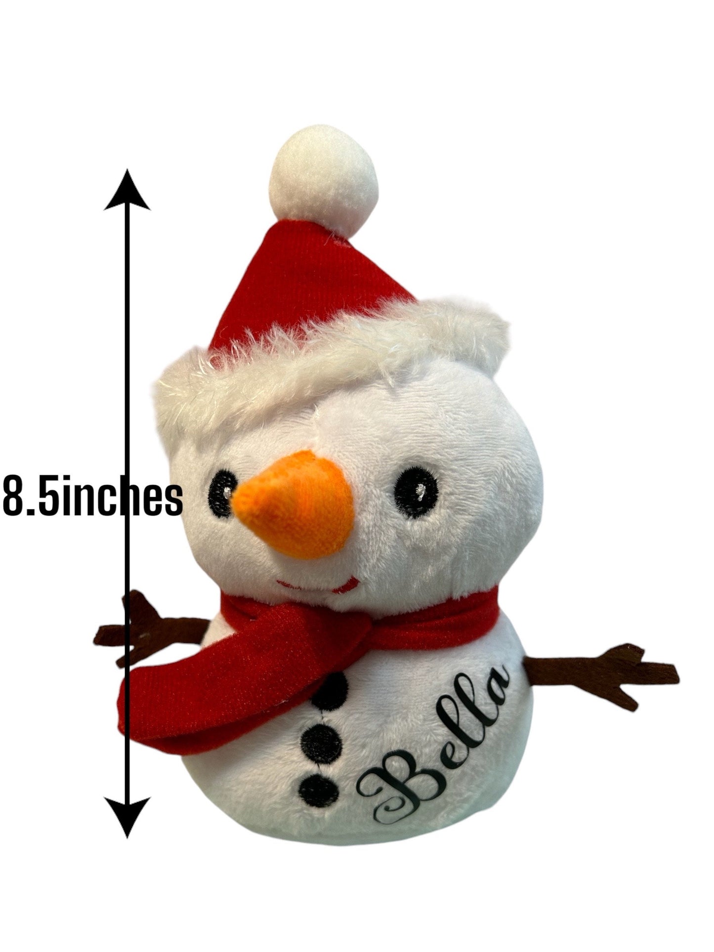 Personalized stuffed snowman- plush gift, name and year, holiday, Christmas gift, baby gift, Christmas Eve box gift