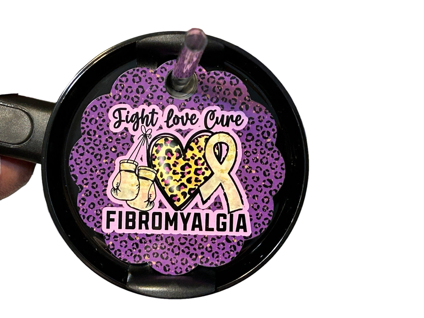 Fibromyalgia fighter, warrior, Tumbler lid, 40 oz lid topper, 3 options to choose from, Fibromyalgia awareness