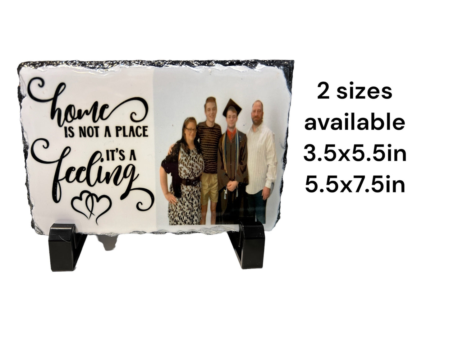 Custom Family photo slate tile with stand, two sizes, several options, personalized with family photo, couples photo, kids photo, mom gifts,