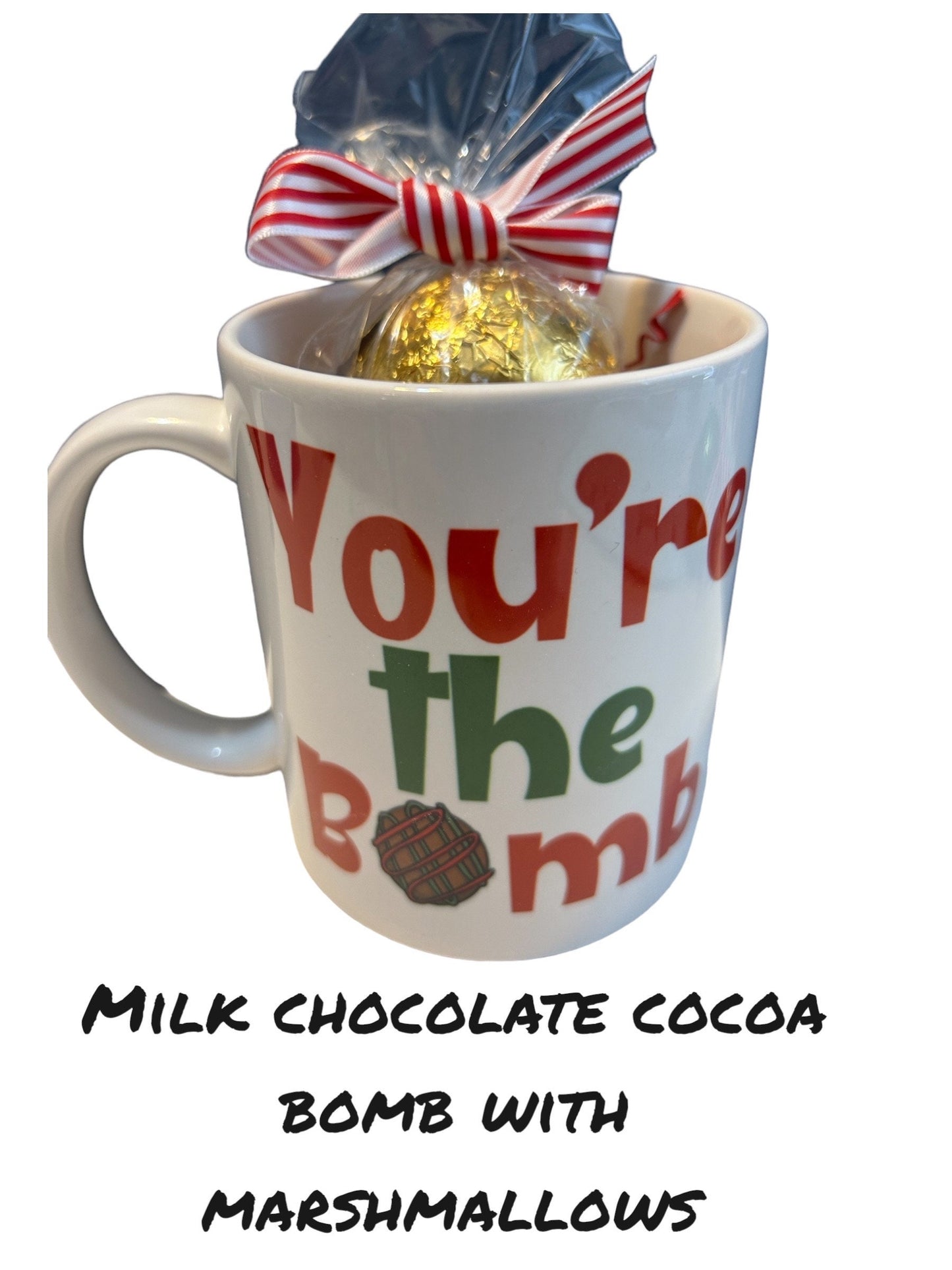 You’re the Bomb mug gift set. 3 flavor bombs to choose from. Choose from mug only or mug with cocoa bomb- Christmas gift